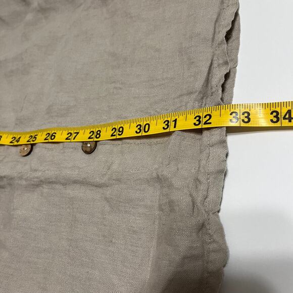 Terzo Millennio 100% Linen Dress Brown Beige Size Small Sleeveless Made In Italy - Picture 7 of 7